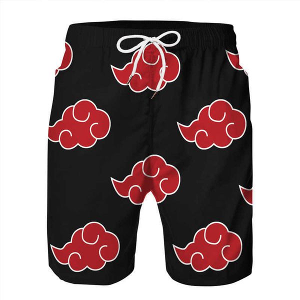 

3d print anime pattern men's summer street fashion casual shorts man teen sports pants male beach quick dry swimming pants, White;black