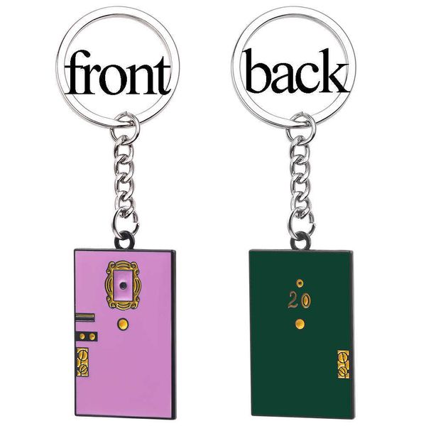 

keychains 2 colors tv show friends monica's door keychain central perk coffee time key chain for women men fans car keyring jewelry, Silver