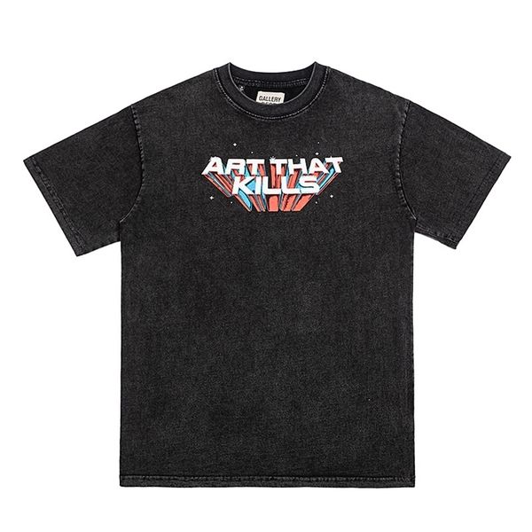 

gallerydepts high designer shirt version fashion brand atk letter printing washing water used men's and women's short sleeve t-shi, White;black
