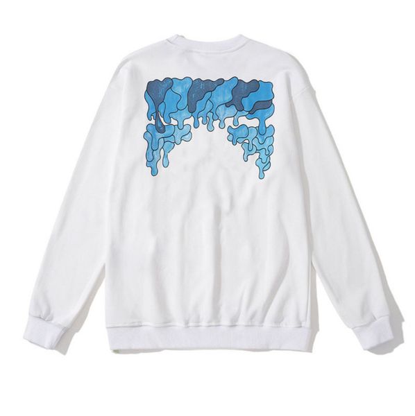 

mens classic loose white sweatshirts designer fashion hoodies pullover hip hop oil paint back arrow x women hooded casual hoodie black jack