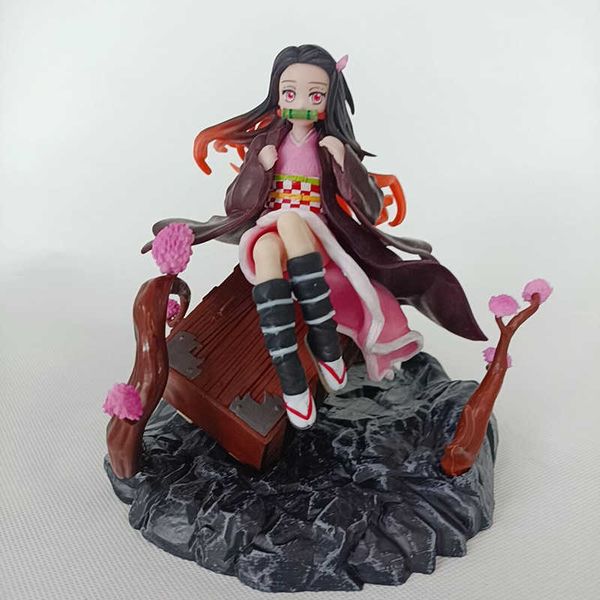 

huiya01 anime demon slayer kimetsu no yaiba nezuko kamado pvc action figure anime figure model toys collection doll gift q0722