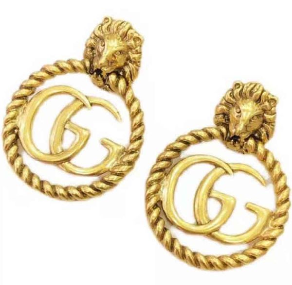 

lion head round earrings for women, Silver
