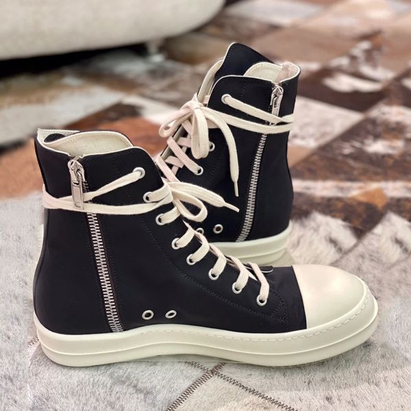 

luxury trainers platform lace up boots casual height increasing zip high-black sneakers