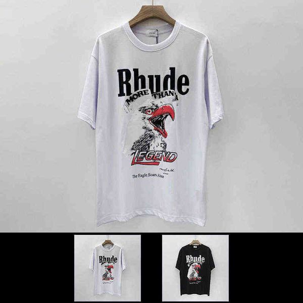 

t shirts for men fashion designer trendy rh limited rhude leisure high street hip hop summer loose round neck short sleeve t-shirt, White;black