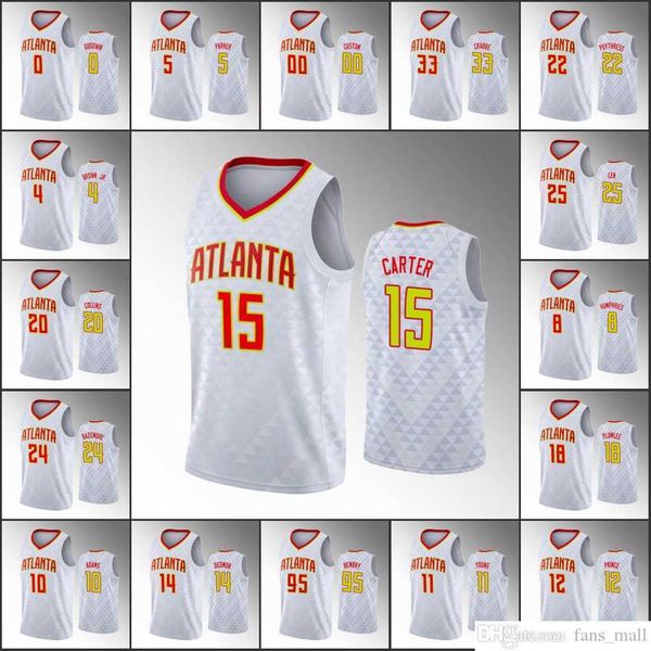 

screen print 75th atlanta hawks''men basketball jerseys trae young taurean prince vince carter john collins association white cust, Black