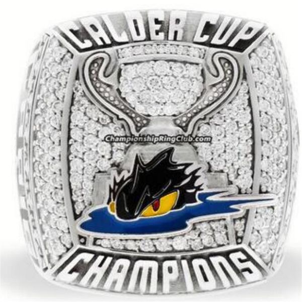 

2016 lake erie monsters calder cup championship ring solid men brithday fan gift whole244h, Golden;silver