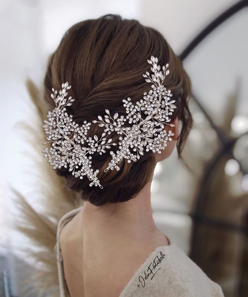 

new luxury crowns tiaras headpieces for wedding jewelery birthday party headdress crown accessories wedding jewels brides jewellries, Silver