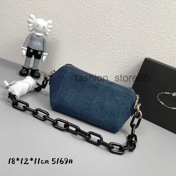 

2022 designer bag lady large shoulder bags acrylic tortoiseshell chain washed denim cosmetic bag totes handbag