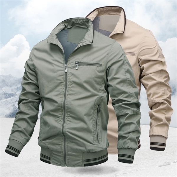 

men's windbreaker bomber pilot jacket 2020 new men casual thin zipper baseball coat male fashion military outwear brand clothing lj2010, Black;brown