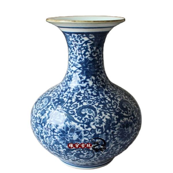 

chinese ancient kiln porcelain vase with blue and white porcelain, Silver