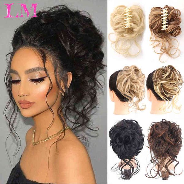 

synthetic claw chignon curly hair bands messy bun piece for women scrunchy natural fake false 220712