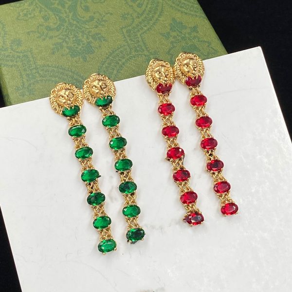 

designer earrings dangles lion charm earrings for woman diamond shape earring brass fashion jewelry supply, Silver