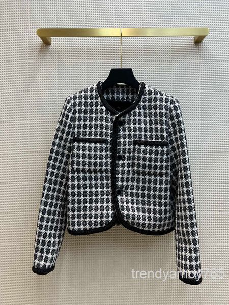 

women's jackets thousand bird plaid wool short coat aging v-neck button warm and thin women's high-end, Black;brown