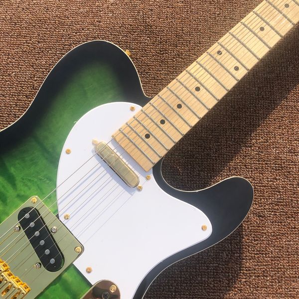

electric guitar,gold hardware,maple fingerboard,burst color quilte maple