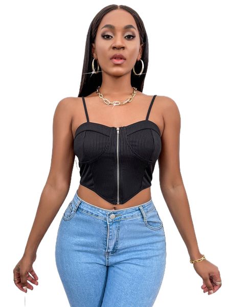 

zip up hanky hem cami n0ss#, White