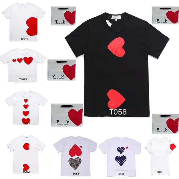 

play women's t-shirt cdg love japanese men's couples polo trapstar shirts commes casual short sleeves des garcons embroidered pull, White