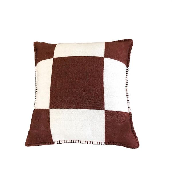 

letter knitted cashmere wool plaid pillow case home sofa bed throw orange c314y