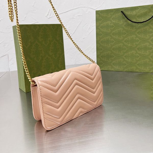 

2022 france womens wave heart quilted bags gold metal chain crossbody shoulder purse large capacity outdoor sacoche wallet pocket designer h