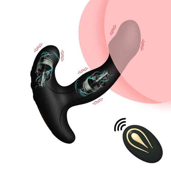 NXY Vibratoren Fernbedienung Prostata-Massagegerät Leistungsstarker Dual-Motor-Analvibrator Erotikprodukt Mann Masturbation Butt Plug Sexspielzeug 220427