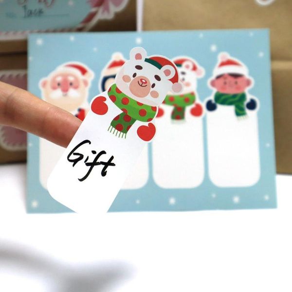 Geschenkverpackung 20-80pcs Mode Cartoon süße Frohe Weihnachten Aufkleber Etiketten für dekorative Paketpakete 7 2.5 cmgift