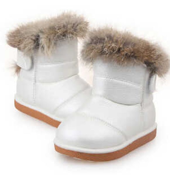 Длина стельки 13,5-18,5 см 1-7 лет детские резиновые дети Зимние снежные ботинки Горячие густые плюшевые обувь для малышей