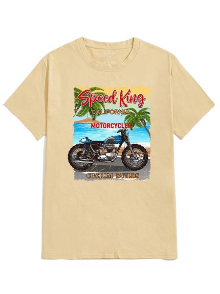 

men palm tree & letter graphic tee p0yu#, White;black