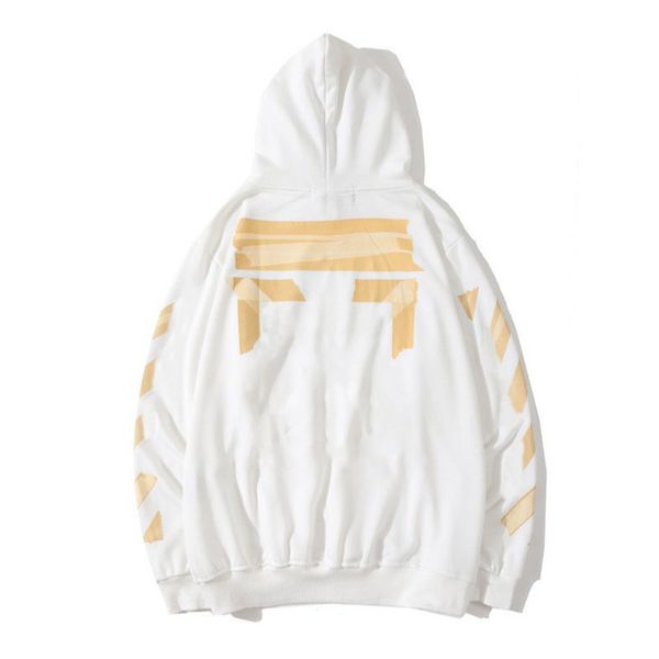 

mens fashion loose offs hoodies brand classic sweatshirts hoodie cotton pullover long sleeved back oil paint arrow x men women hooded jacke, Black