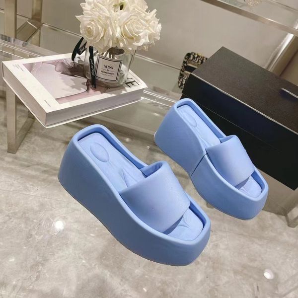 

european luxury women's slippers mink suede soft diamond thick soled slippers high multi color women shoes size 35-40, Black