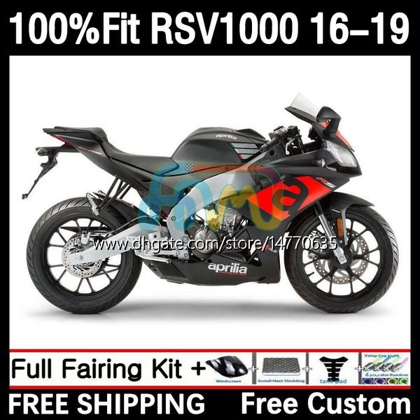 Spritzguss-Verkleidungen für Aprilia RSV4 RSV 1000 RSV-1000 RSV1000 R RR 16 17 18 19 Karosserie 5DH.33 RSV1000RR 2016 2017 2018 2019 RSV1000R 16-19 OEM-Karosserie mattschwarz