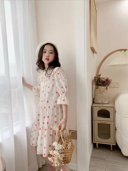 

summer kid girl dresses set 100-160cm flower weeding fashion designer dress clothes sets cotton materials wholesale 2022, Red;yellow