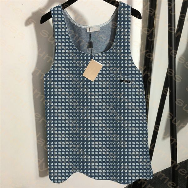 

loose denim dress full letter printed skirt casual sleeveless vest dresses summer breathable denim a line skirts, Black;gray