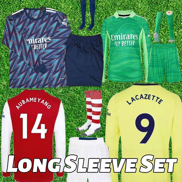 

long sleeve 21/22 arsen home red soccer jersey 2021 2022 pepe nicolas ceballos henry guendouzi sokratis shirts sakas tierney football unifor, Black;yellow