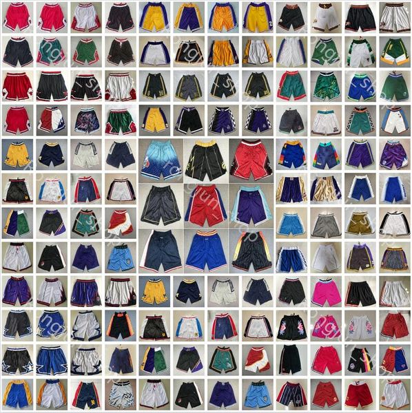 

all team just don pockets basketball shorts retro sport hrockets teal hip-pop pants with pocket zipper sweatpants stitched baseball short si, White;black