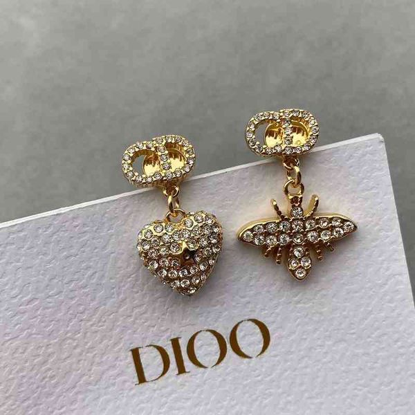

2022 factory wholesale new di home new asymmetric love earrings women's net red same live broadcast with goods 6jay, Golden