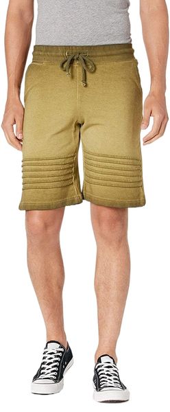 

men's surface dyed french terry shorts m7ec#, White;black