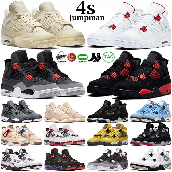 

basketball shoes jumpman men women 4s 4 black cat red thunder infrared sail university blue white oreo loyal lemon venom mens trainers sport