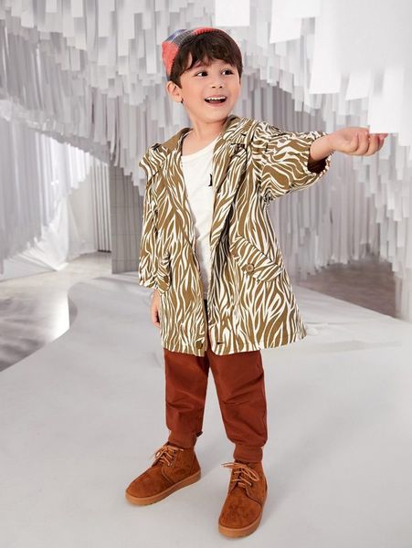 

toddler boys allover print hooded coat she, Blue;gray