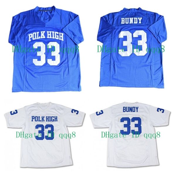 NA85 33 Al Bundy Jersey Polk High Branco Blue Movie Futebol Jersey Size S-xxxl