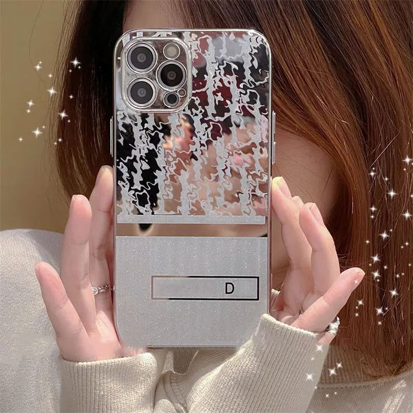 

luxury designer tempered glass mirror fasion case for iphone 14 12 11 13 pro max xs xr x 8 7 plus se cover for lady