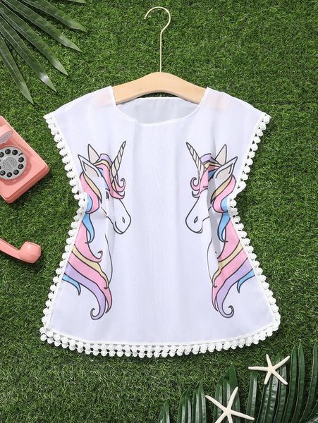 

toddler girls cartoon unicorn cover ups she, Blue