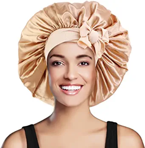 

accessories women satin solid sleeping hat night sleep cap hair care bonnet night cap for women men cap bonnet de nuit cheveux, Silver