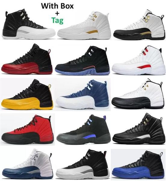 

12s playoffs 2022 utility royalty twist ovo basketball shoes men 12 reverse flu game university gold taxi master dark concord indigo french