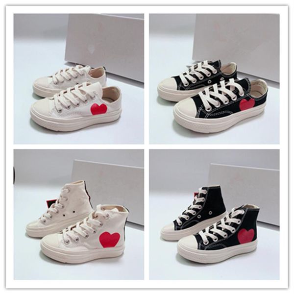 

2021 kids big eyes play chuck 70 canvas shoes multi heart 70s hi classic name skateboard trainers casual sport sneakers 23-35247i, Black