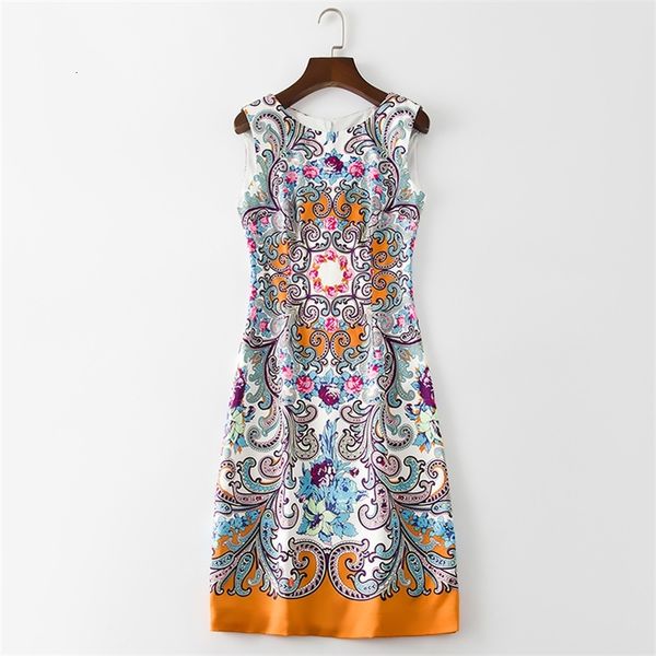 

casual dresses national style printed dress summer round neck sleeveless slim fit one-step skirt ak2090 9cxf, Black;gray