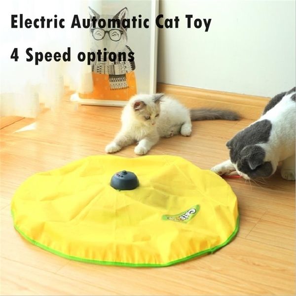 Электрическая игрушка 4 Speed ​​Pet Turntable Интерактивная вращающаяся дразнящая палочка Handing S-головоломка Smart 220423