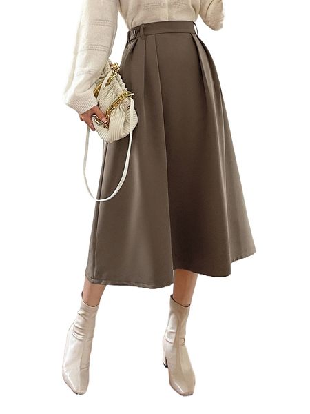 

dazy high waist plicated detail skirt v7fq#, Black