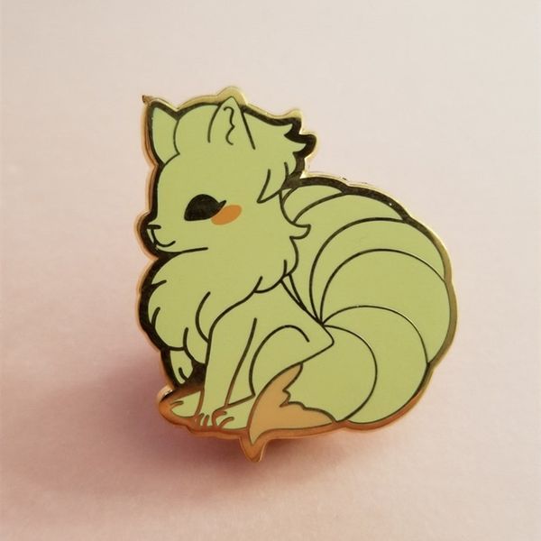 

cartoon elves ibrahimovic cute fox badge brooch fashion couple anti light pin, Blue