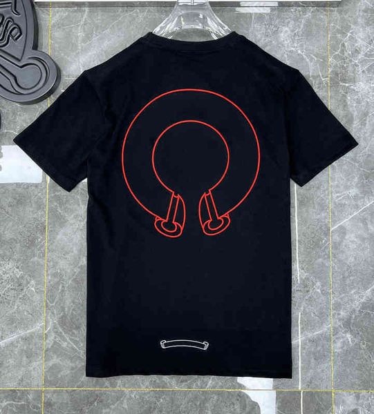 

designer classic loose men's t shirts ch summer short sleeves letter horseshoe sanskrit cross print sweatshirts t-shirts woman l6co, White;black