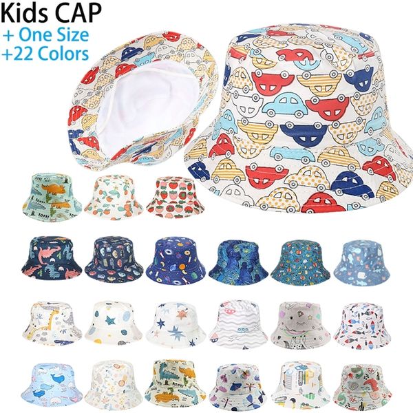 

ins korean childrens cartoon pattern cute fisherman summer autumn boy girl baby sunshade fruit animal basin hat panama kids 220616, Yellow