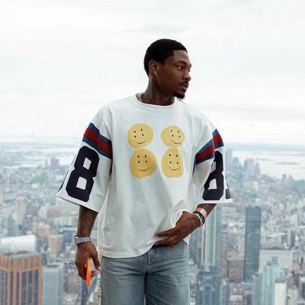 

oversized t shirt short sleeve patchwork tees men printting t-shirts 23ss, White;black